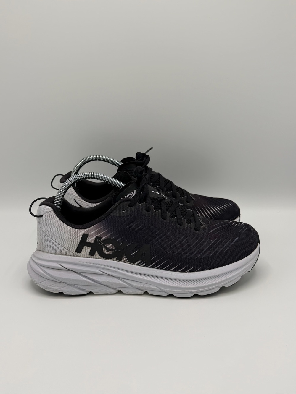Hoka Men's Black and White Gradient Running Shoes
